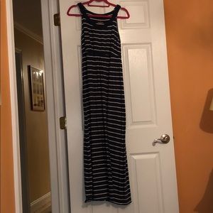 Navy Striped maxi dress